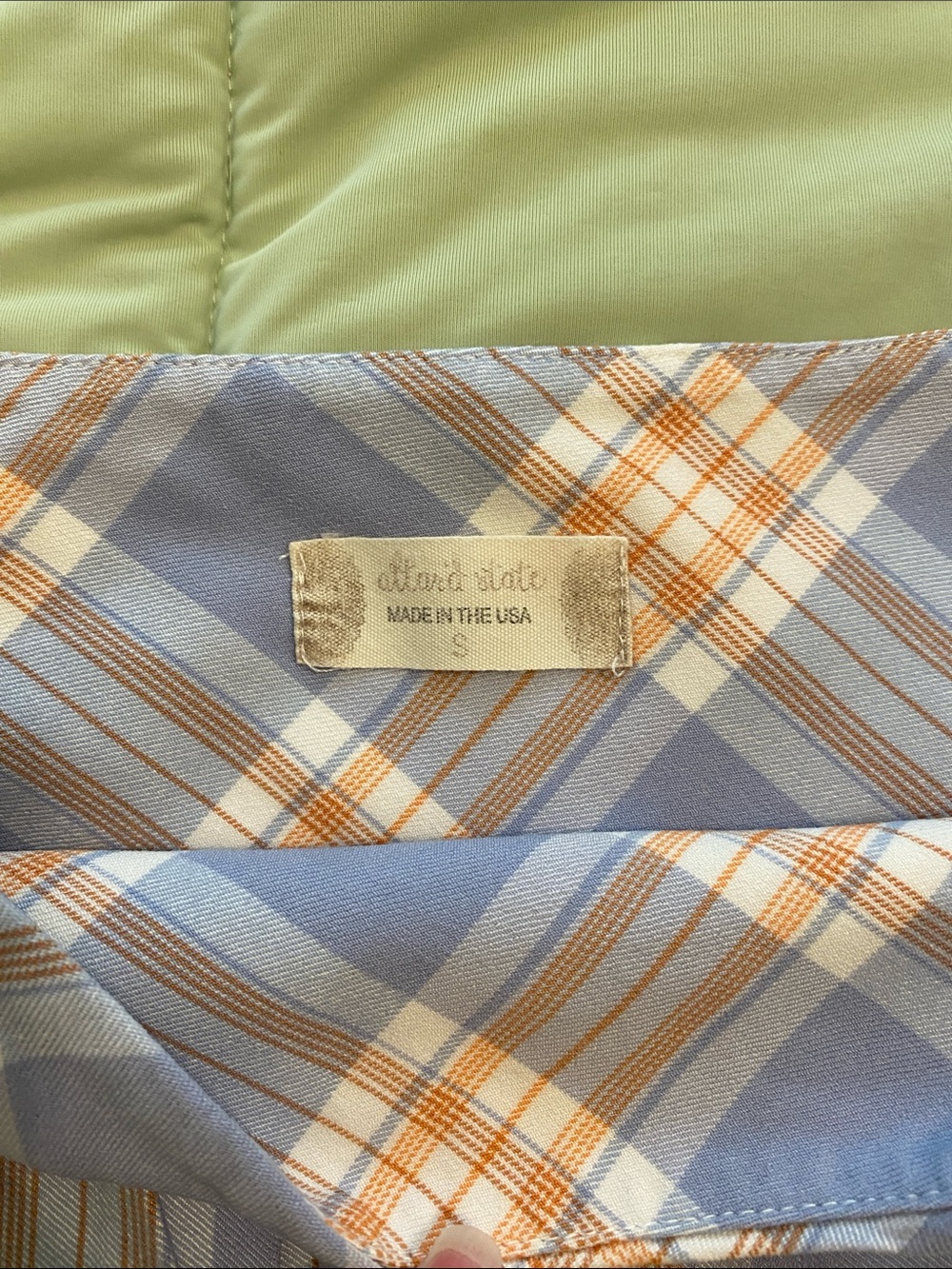 Altar'd State Lavender & Peach Plaid Pleated Skirt - Picture 2 of 2